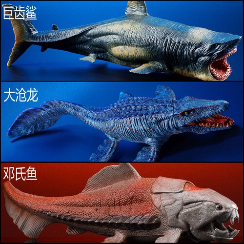 儿童仿真远古海洋生物恐龙模型史前动物沧龙玩具邓氏鱼蛇颈龙手办 - 图2