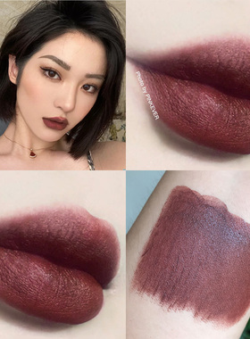 轻欧美妆色秋冬显白色吃土色口红