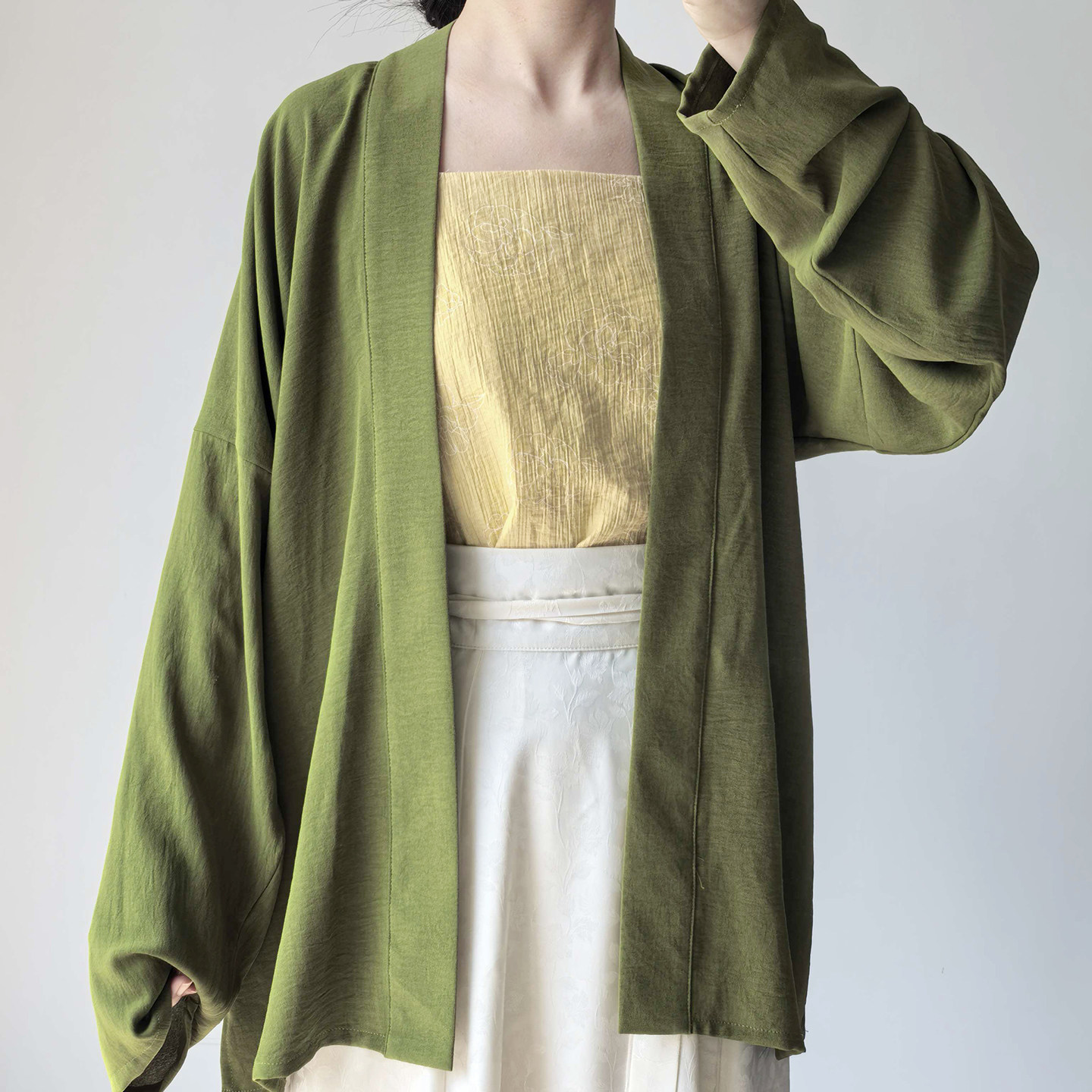 暗袖盈香【牛油果】宋制飞机袖短衫汉服女八破裙半身裙日常通勤,淘宝优惠券,粉丝福利购,淘宝优惠卷