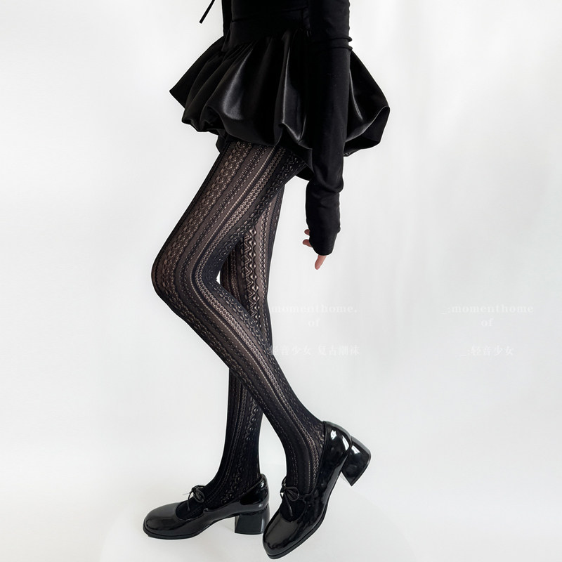 甜辣千金感！日系复古镂空提花洛丽塔打底连裤网袜少女JK暗黑丝袜,淘宝优惠券,粉丝福利购,淘宝优惠卷