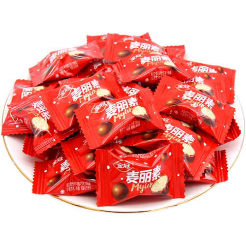 金冠麦丽素牛奶夹心巧克力豆500g约180结婚庆喜糖果年货零食散装 - 图3