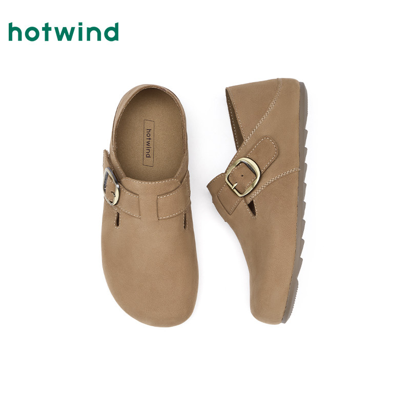 热风平底勃肯鞋女鞋2026年春季新款白搭包头单鞋户外两穿时尚鞋子,淘宝优惠券,粉丝福利购,淘宝优惠卷