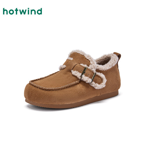 热风加绒勃肯鞋女款2025年冬季新款复古百搭棉鞋魔术贴休闲女鞋子 - 图0