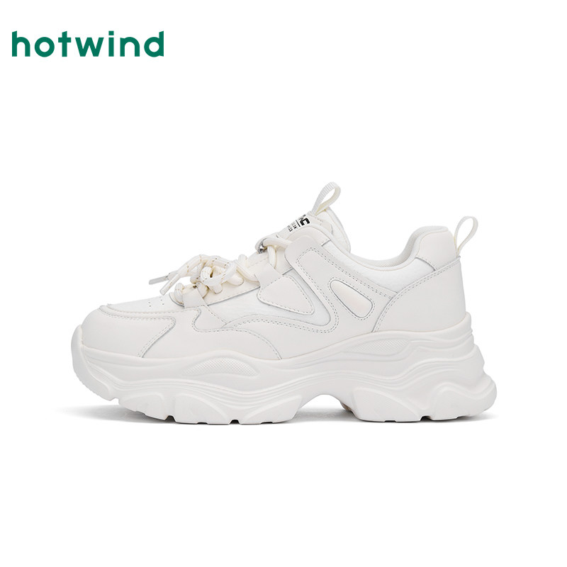 热风白色老爹鞋女2026年春秋新款厚底运动休闲鞋增高户外百搭女鞋,淘宝优惠券,粉丝福利购,淘宝优惠卷