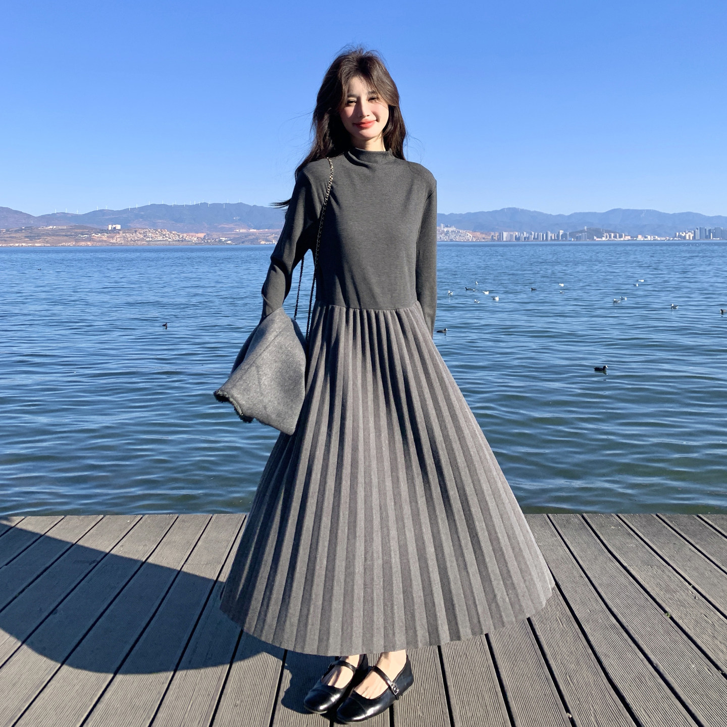 法式灰色套装裙女2026春秋季新款气质小香风毛呢马甲连衣裙两件套,淘宝优惠券,粉丝福利购,淘宝优惠卷