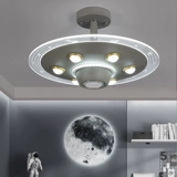 Потолочный светильник для детской комнаты для мальчиков, мультяшный комнатный светильник, космическая светодиодная люстра