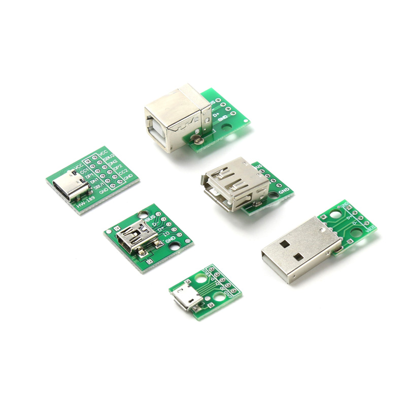 USB转接板Micro母座A型公头Mini转直插DIP-5P/4/12数据传输Type-C-图3