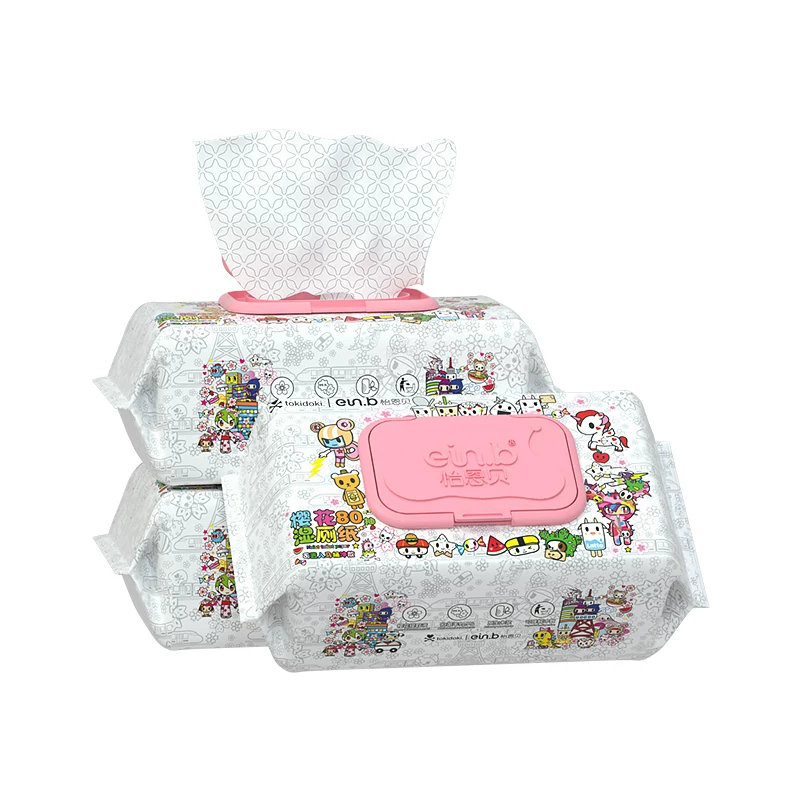 Новый продукт Yienbei Tokidoki & Yienbe влажная туалетная бумага с вишневым blossom 80 проколов*5 упаковок