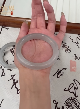 水墨丹青扁条圆形女士钛钢手镯