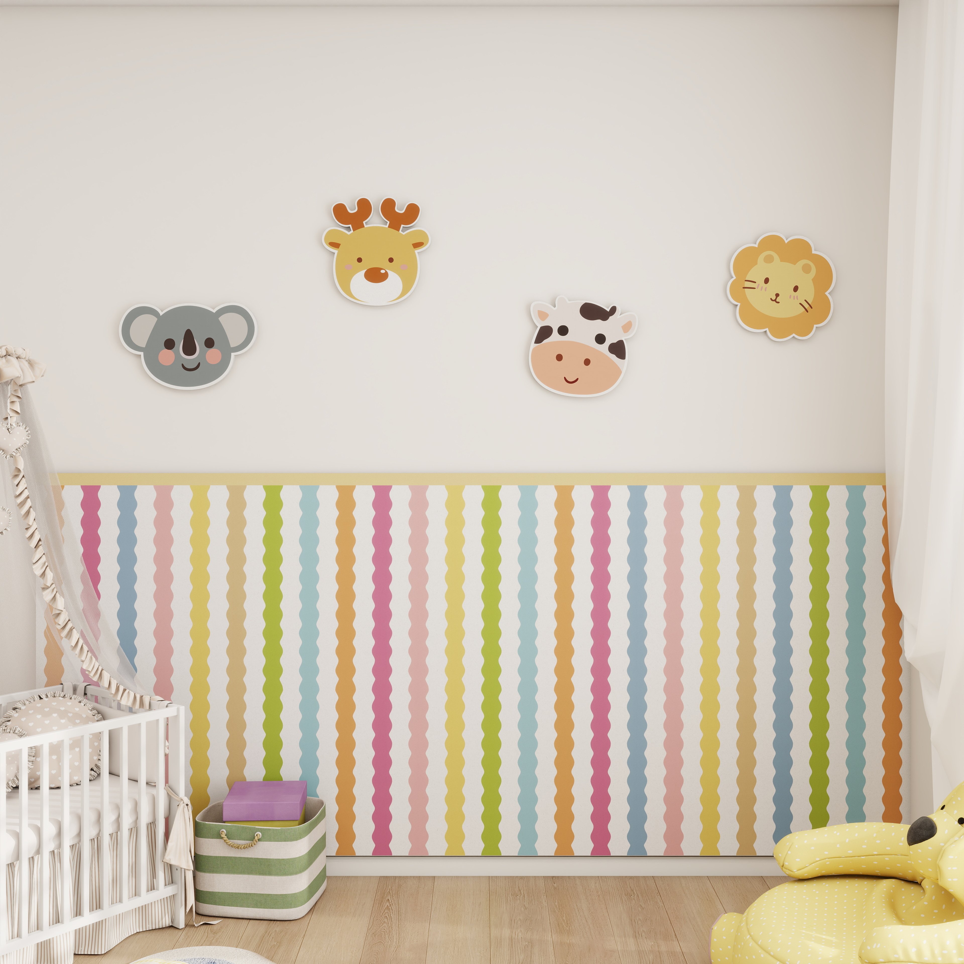 马卡龙波浪条纹墙贴卧室榻榻米软包护墙板立体免打孔毛毡装饰墙围,淘宝优惠券,粉丝福利购,淘宝优惠卷