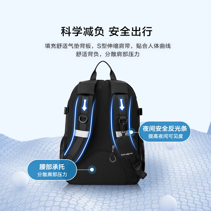 Samsonite/新秀丽中学生书包男女 大容量抗菌轻便上学双肩包 NW4 - 图2