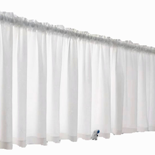 免打孔透光不透人白色纱帘魔术贴半帘橱柜防尘帘厨房门帘飘窗短帘 - 图3