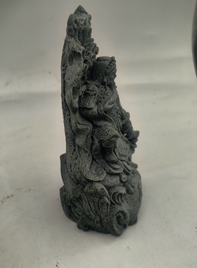 青砂石关公神像小号招财人物摆件客厅办公室关羽