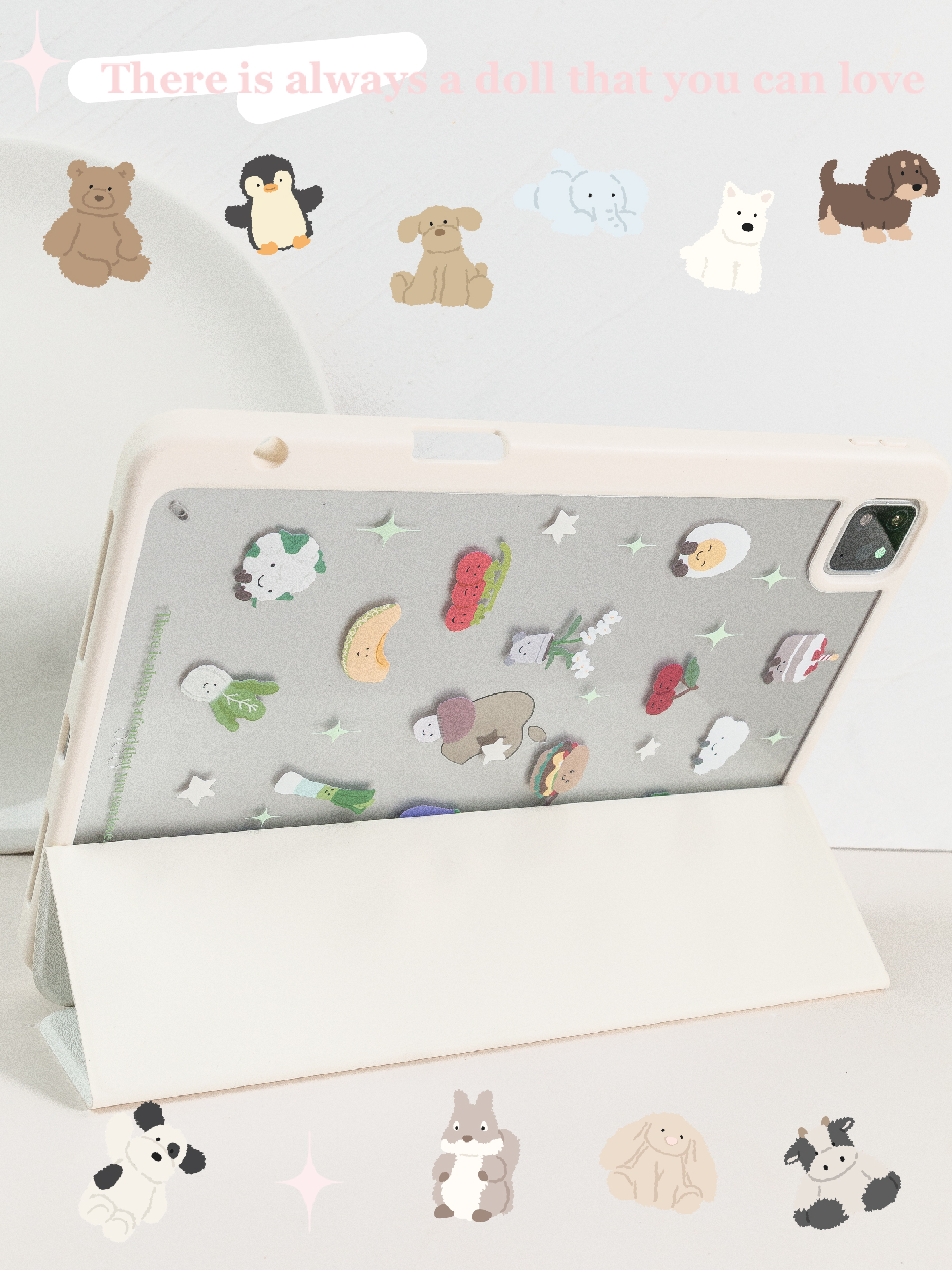 BLUELIFE 原创玩偶蔬菜笑脸适用2021ipad保护壳air6/7 2025苹果ipad10保护套air5平板2020pro11笔槽款 - 图2