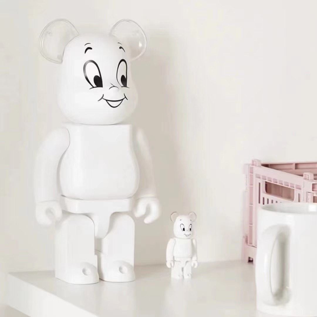 Bearbrick Be@rbrick Casper鬼马小精灵白色 暴力熊400%+100% - 图1