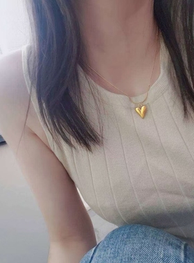 黄铜不掉色流苏抽拉式轻奢项链女潮网红锁骨链小众简约个性吊坠