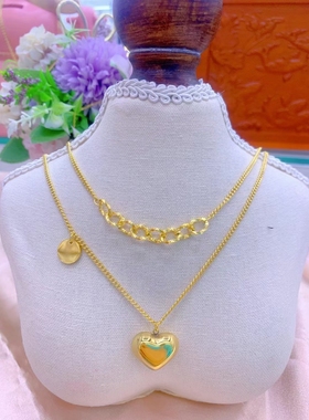 欧美高级感凯旋门爱心珍珠吊坠项链女轻奢精工小众设计感锁骨链