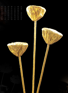 金色假莲蓬仿真荷花莲蓬装饰花禅意供佛前拜神佛台睡莲花玄关花艺
