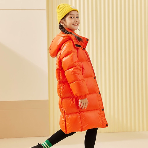 Детский длинный пуховик с пухом подходит для мужчин и женщин, куртка, коллекция 2021, подходит для подростков, в западном стиле