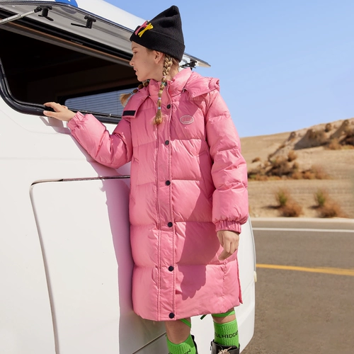 Детский длинный пуховик с пухом подходит для мужчин и женщин, куртка, коллекция 2021, подходит для подростков, в западном стиле