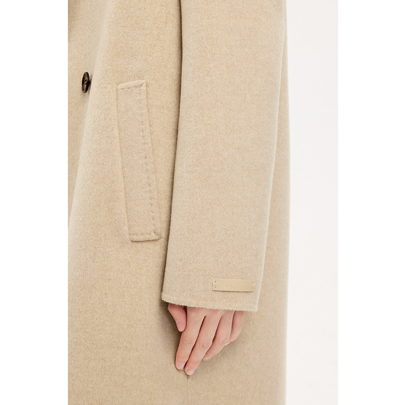 【商场同款】诗凡黎骆驼绒毛呢外套2023冬新款赫本大衣3EA570431 - 图2