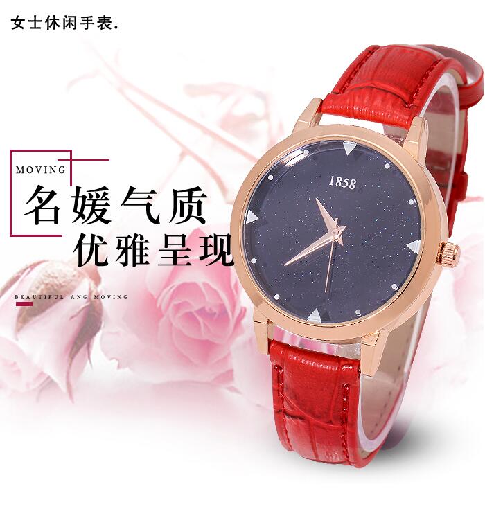 新款防水手表女韩版复古简约时尚潮流真皮带女士表学生时装石英表 新款防水手表女韩版复古简约时尚潮流真皮带女士表学生时装石英表