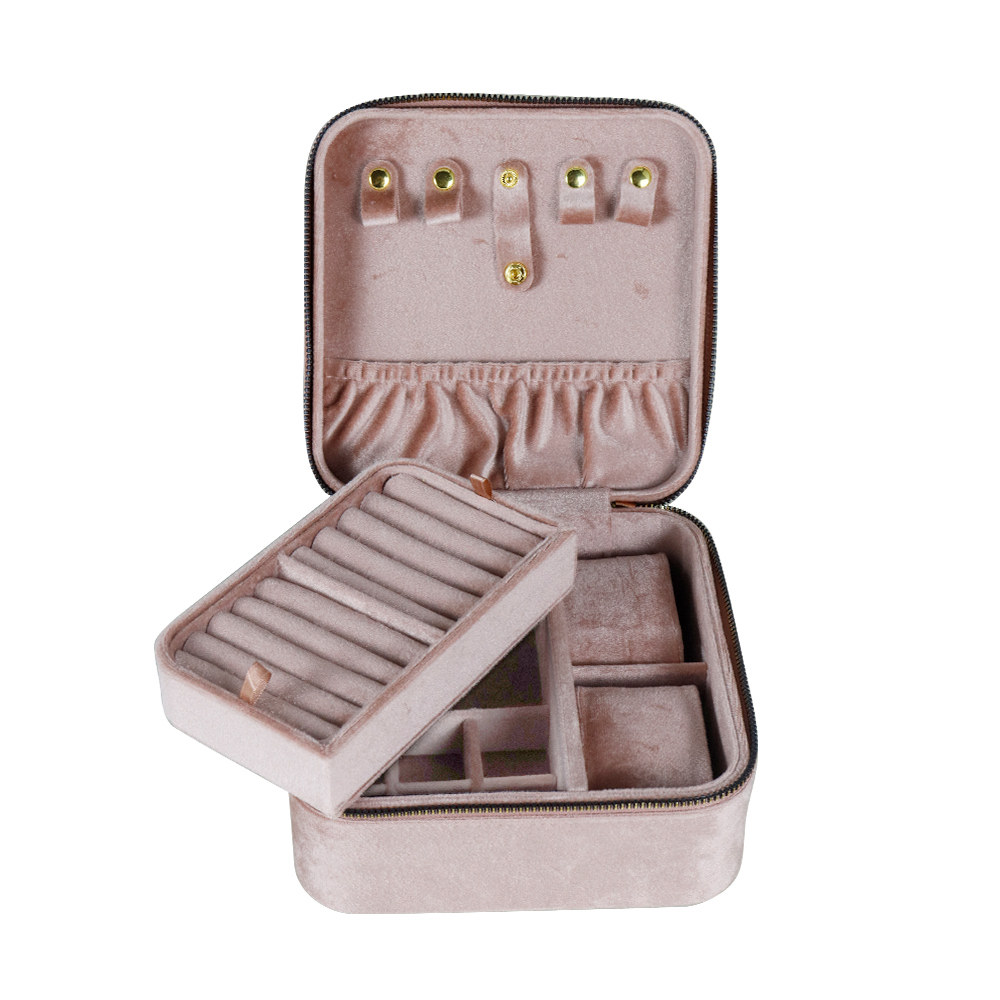 Exquisite velvet jewelry box household jewelry box large size