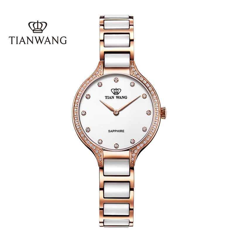 天王简约气质陶瓷石英时尚女士女表 天王半小时国产腕表