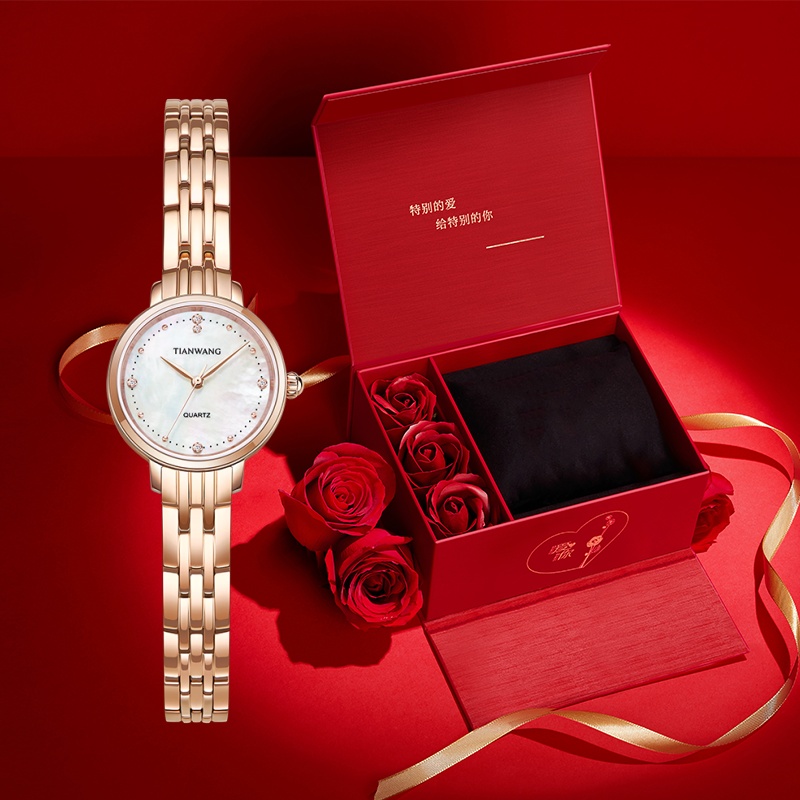 天王表女士手表精致小表盘石英表时尚简约轻奢手表生日礼物送女友