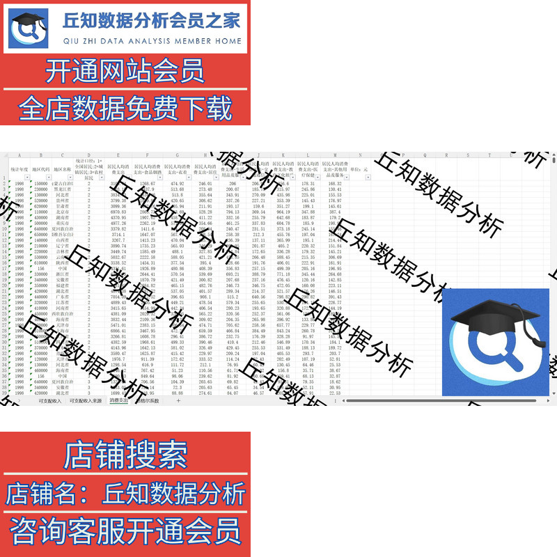 恩格尔系数长面板整理2021-1998含可支配收入、支出类别明细整理 - 图0