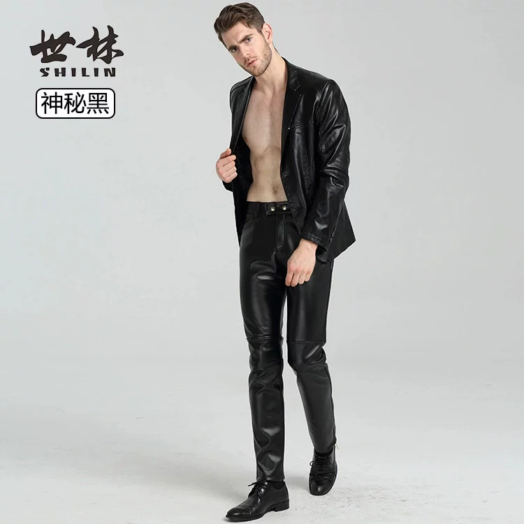 Men's demi-season windproof black trousers, new collection, Korean style