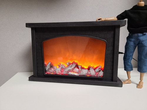 1/6分兵人场景配件复古欧式壁炉火焰bjd娃娃素体模型娃屋家具道具 - 图0