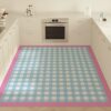 New lattice four-season kitchen special waterproof and oil-proof floor mat, non-slip and scrubbable PVC large-area floor mat