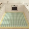 New lattice four-season kitchen special waterproof and oil-proof floor mat, non-slip and scrubbable PVC large-area floor mat