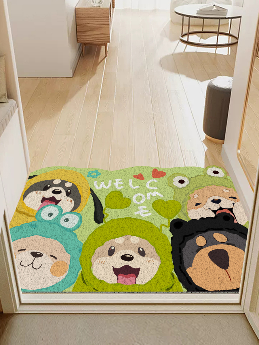 卡通入户丝圈地垫欢迎回家防滑蹭土门厅脚垫可除尘入户门垫可裁剪,淘宝优惠券,粉丝福利购,淘宝优惠卷