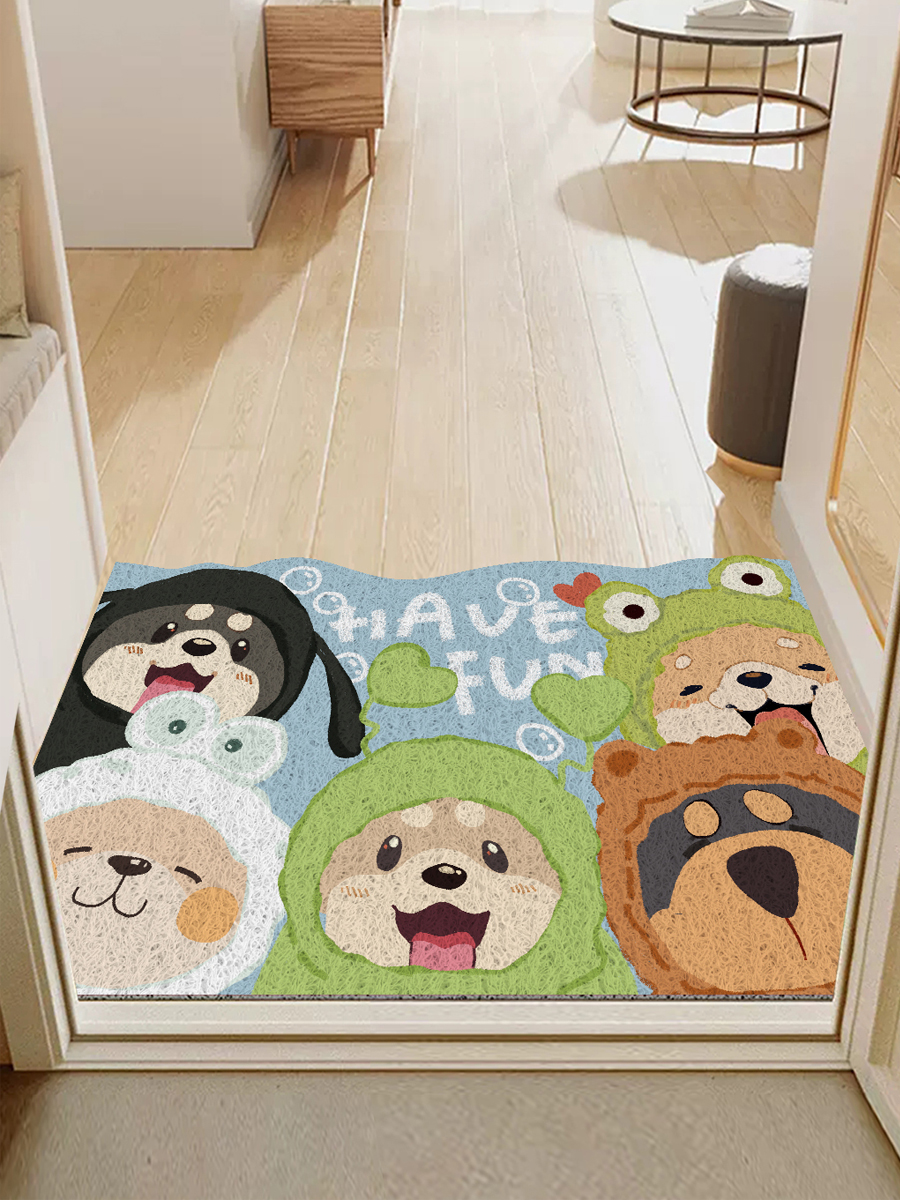 卡通入户丝圈地垫欢迎回家防滑蹭土门厅脚垫可除尘入户门垫可裁剪,淘宝优惠券,粉丝福利购,淘宝优惠卷