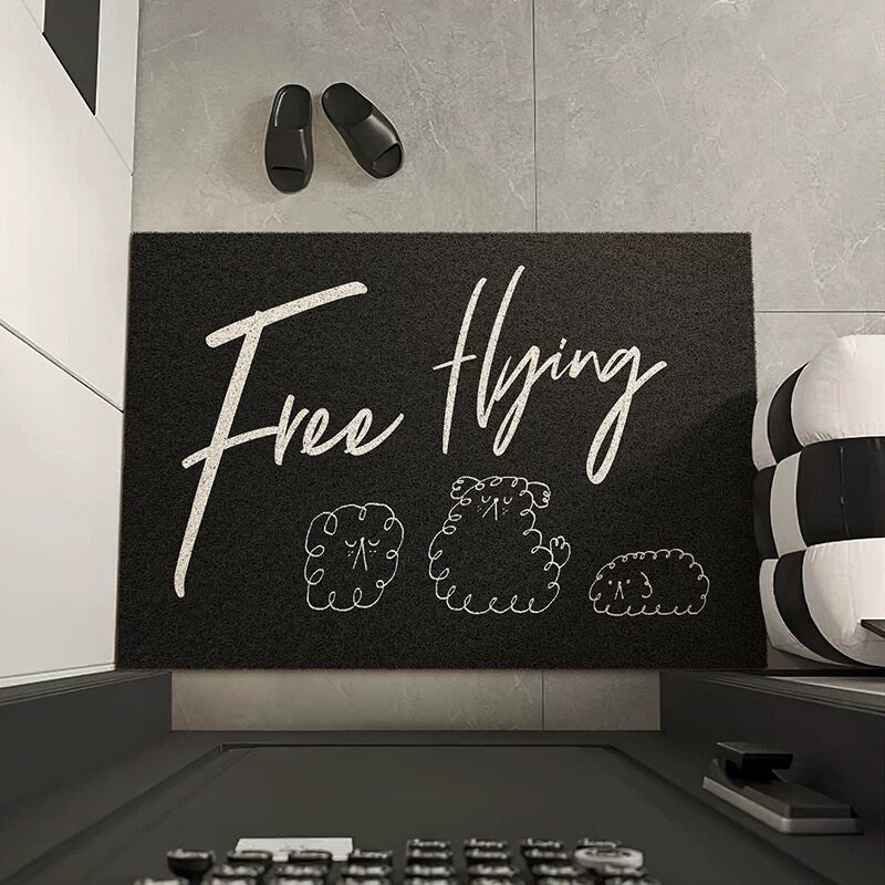 轻奢黑色丝圈入户门垫耐脏创意玄关除尘脚垫可裁剪大门口地垫加厚,淘宝优惠券,粉丝福利购,淘宝优惠卷