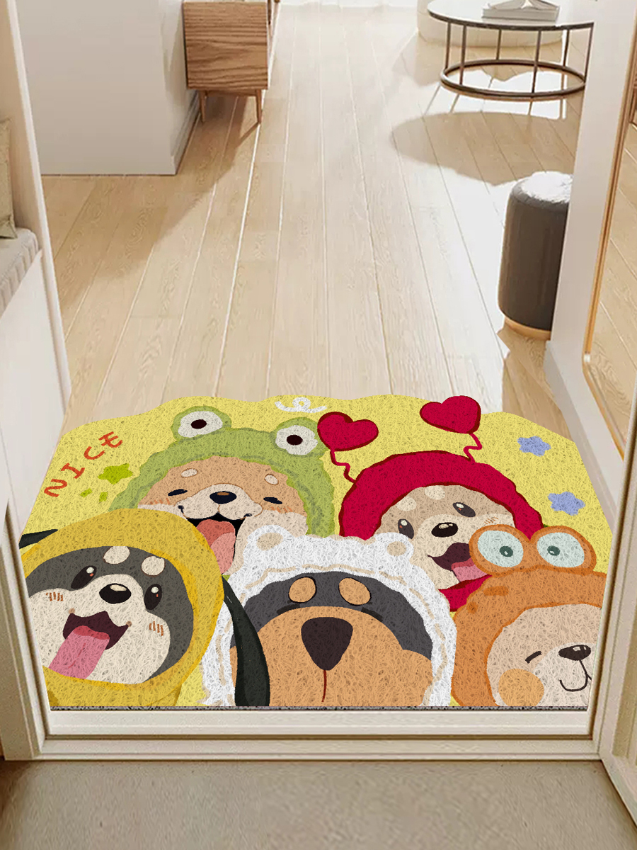 卡通入户丝圈地垫欢迎回家防滑蹭土门厅脚垫可除尘入户门垫可裁剪,淘宝优惠券,粉丝福利购,淘宝优惠卷