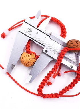 红绳天然桃核复古可调整手链