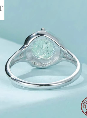 新款清透梦幻绿色冰锆戒指s925纯银星星繁星高端首饰百搭女饰品