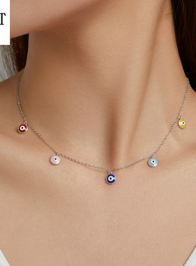 热卖款s925纯银守护之眼项链欧美