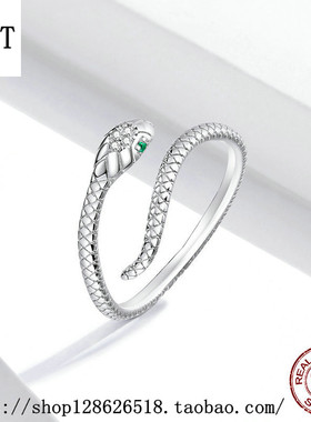 欧美新款个性灵蛇s925纯银戒指