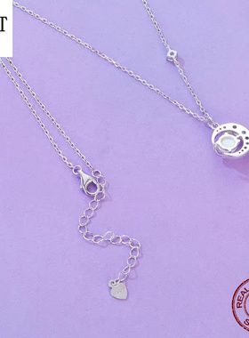 银姿韵蓝色梦幻星球纯银锁骨链