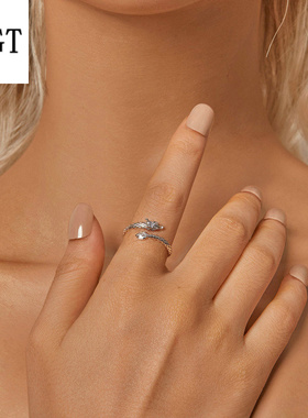 原创中国风龙缠绕开口戒指 本命年复古国潮时尚s925纯银龙形手饰