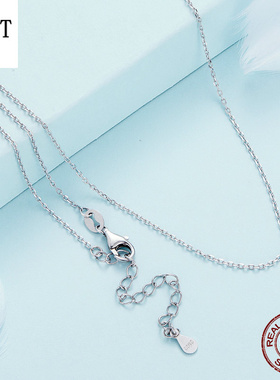 S925银简约O字链镀白金项链