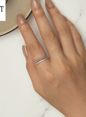 原创925纯银双层戒指男女 个性华丽百搭几何食指指环手饰饰品配饰