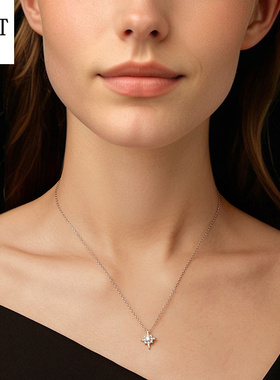 原创D色闪耀莫桑石芒星项链跨境