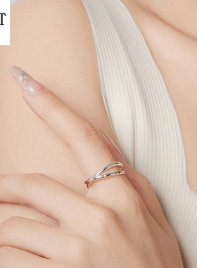 原创永恒爱情双环戒指男女简约个