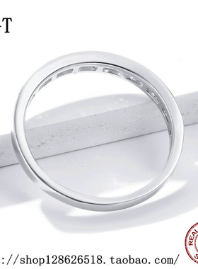 时尚风镀白金几何小众镶钻戒指