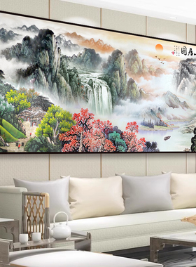 加厚防水可定制山水画贴画墙贴
